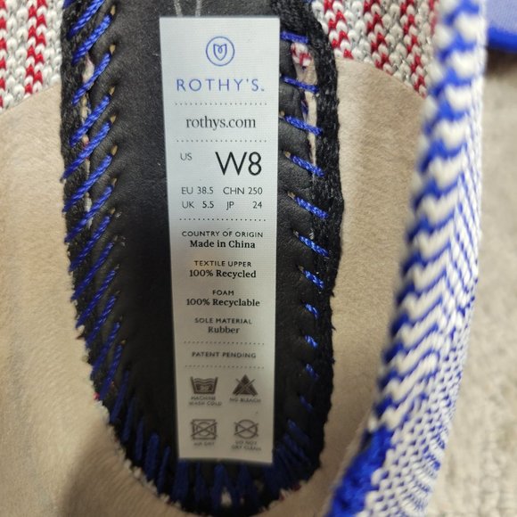 Rothy's The Flat  Reflective Stripe Slip On Shoes Women's Size US 8, 8.5 RETIRED - Picture 9 of 10